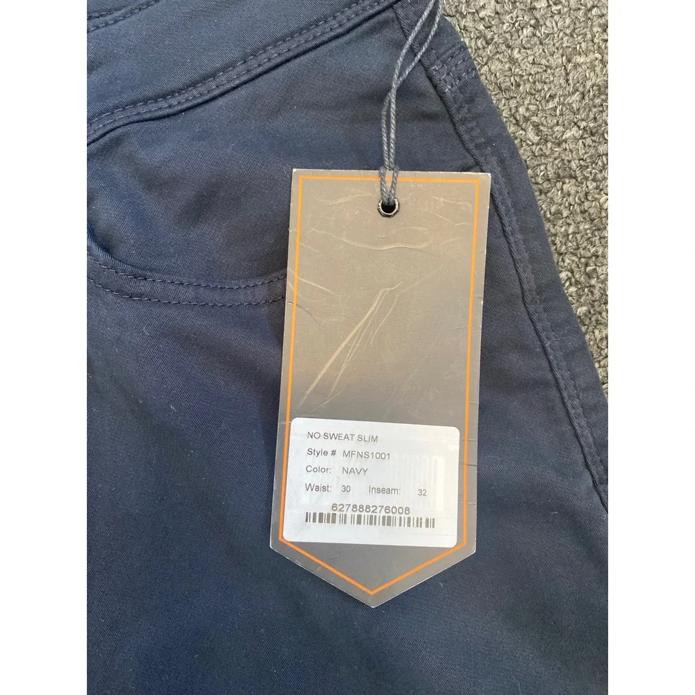 DU/ER‎ No Sweat Slim Pants Navy Mens 30x32 Technical Fabric Outdoors Hiking NEW